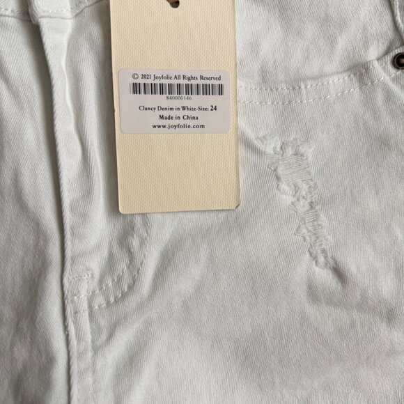Joyfolie Clancy White Distressed Skinny Fit Jeans By Mia Joy Size 24 new - Picture 3 of 14